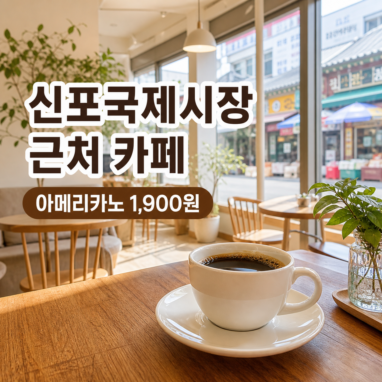 신포국제시장 근처 신포동 카페 아메리카노 1900원 깨끗 넓고 예쁜 알바생 있는 곳