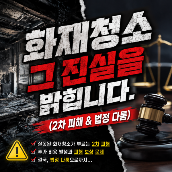 화재청소업체 그 진실을 밝힙니다. (2차 피해 & 법정 다툼)